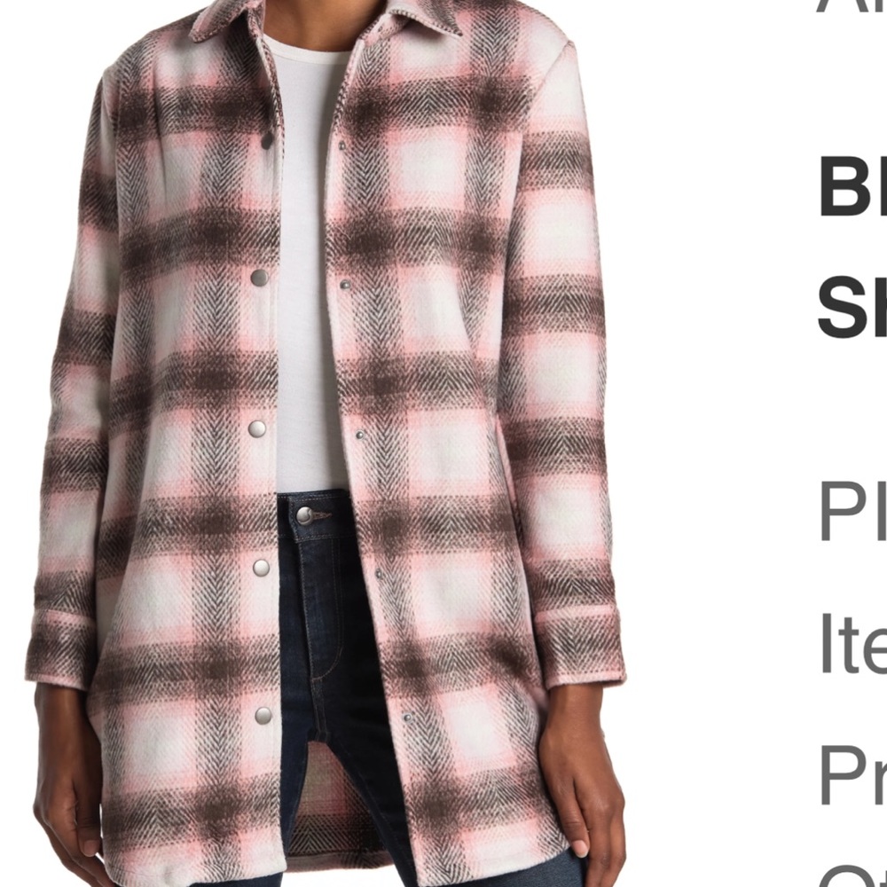 BB DAKOTA BY STEVE MADDEN Plaid
Shirt Jacket 🧥💗